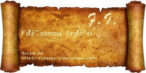 Füzessy Irén névjegykártya
